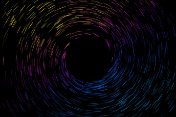 Colorful lines make up a spiral pattern background.