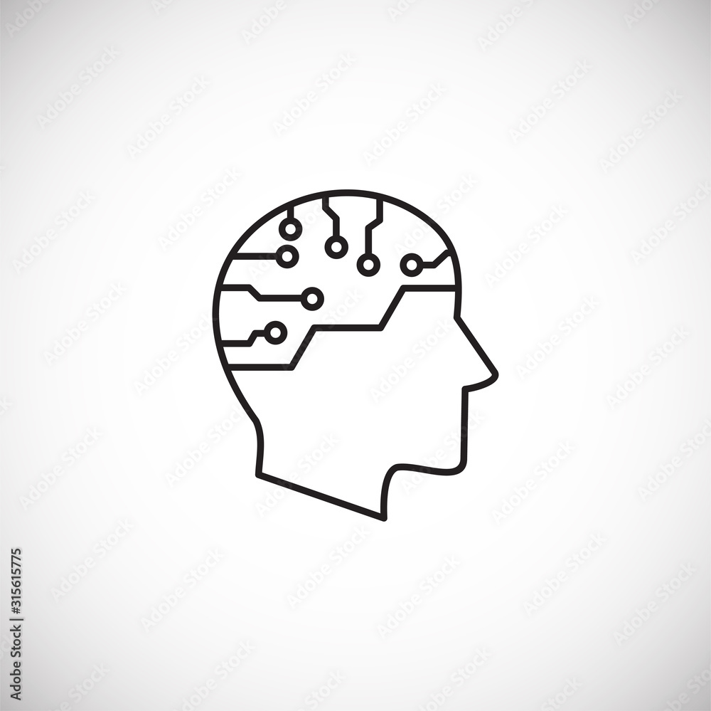 Poster ai related outline icon on background for graphic and web design. simple illustration. internet conc