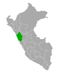 Obraz premium Karte von Ancash in Peru