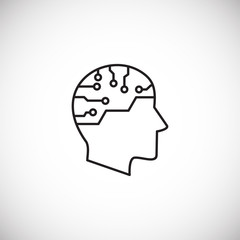 Ai related outline icon on background for graphic and web design. Simple illustration. Internet concept symbol for website button or mobile app