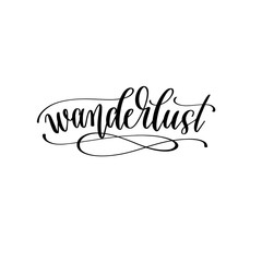 wanderlust - travel lettering inscription, inspire adventure positive quote - obrazy, fototapety, plakaty