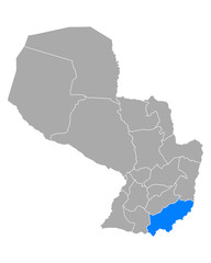 Karte von Itapua in Paraguay