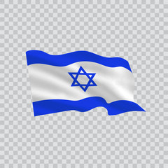 flag of israel country on transparent background