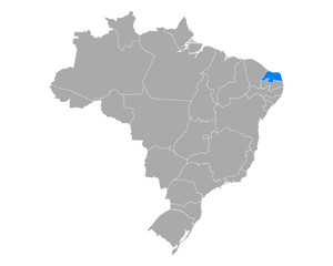 Karte von Rio Grande do Norte in Brasilien