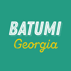 Batumi city calligraphy vector quote