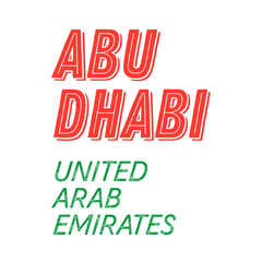 Abu Dhabi city calligraphy vector quote