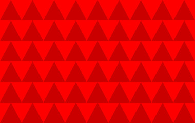With red with a pattern of triangles