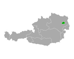 Karte von Wien in österreich