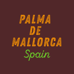 Obraz premium Palma de mallorca city calligraphy vector quote