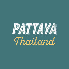  Pattaya city calligraphy vector quote