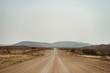 Fototapeta na wymiar Dirt road close to Helmeringhausen, Karas, Namibia