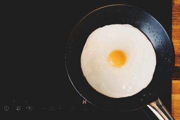 fried egg in a pan