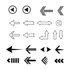 Set of black Arrows icon vector collection 