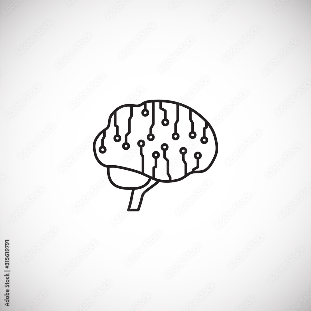 Poster ai related outline icon on background for graphic and web design. simple illustration. internet conc