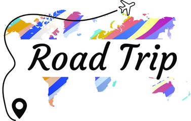 Road trip. Calligraphy saying for print. Vector Quote