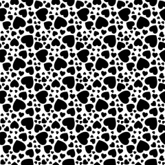 Valentine's day. Seamless pattern with black hearts, simple vector design element