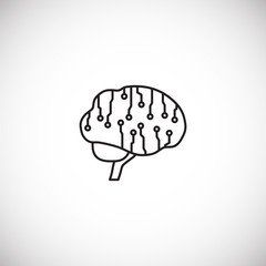 Ai related outline icon on background for graphic and web design. Simple illustration. Internet concept symbol for website button or mobile app