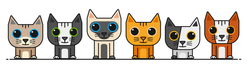 Vector cartoon cute cat series. To see the other vector cat illustrations , please check Cats collection.