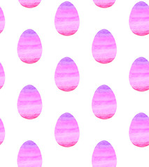 Obraz na płótnie Canvas Seamless pattern, backgrounds, textures of multi colored abstract Easter eggs. Watercolor decorative drawing