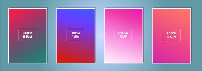 Set of Vector EPS 10 illustration Gradient Background Texture. Template for design, banner, flyer, business card, poster, wallpaper, brochure, smartphone screen, mobile app.