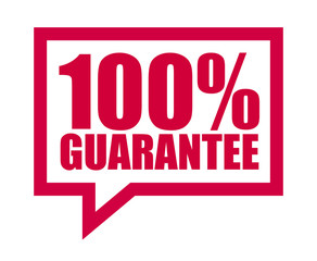 red vector banner 100% guarantee