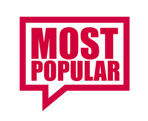 red vector banner most popular