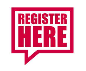 red vector banner register here