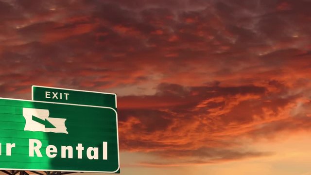 Street Sign the Way to Car Rental