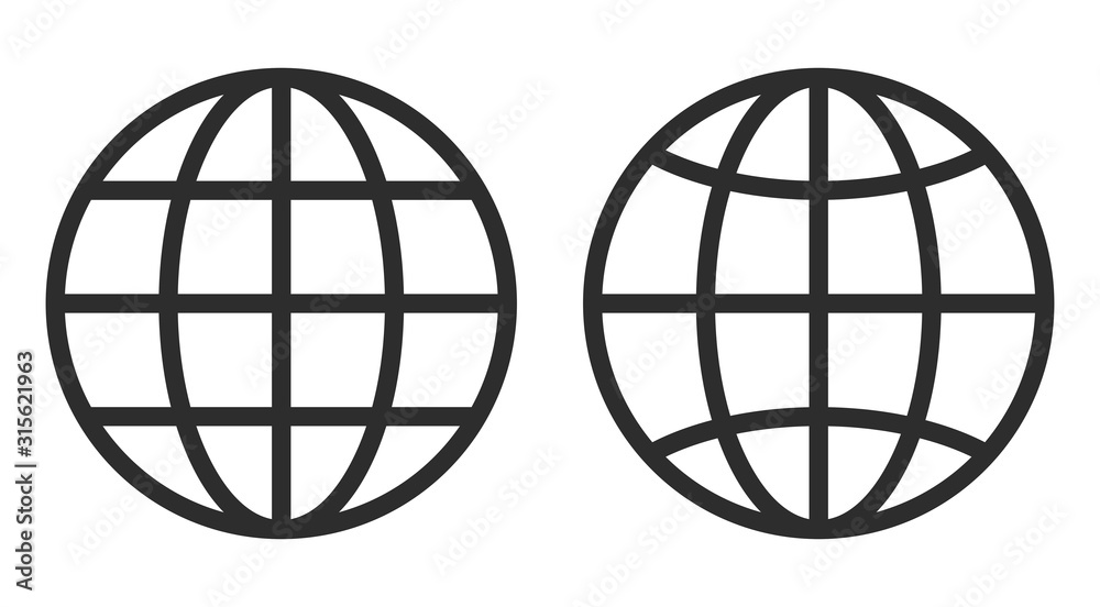 Canvas Prints line globe vector icon