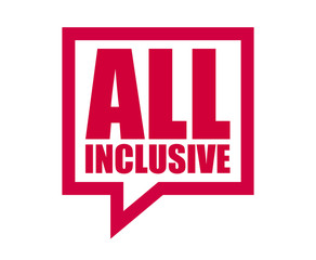 red vector banner all inclusive