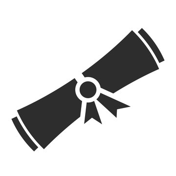 Scroll diploma vector icon