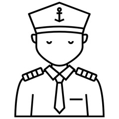 Sailor Avatar, Captain Profession Character Vector Icon Design