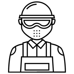 Swat Avatar Profile Vector Icon, Law Enforcement Hidden Face Character Design Cocnept
