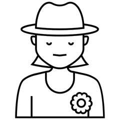 Professional Florist Avatar, Garderner Vector Icon Design