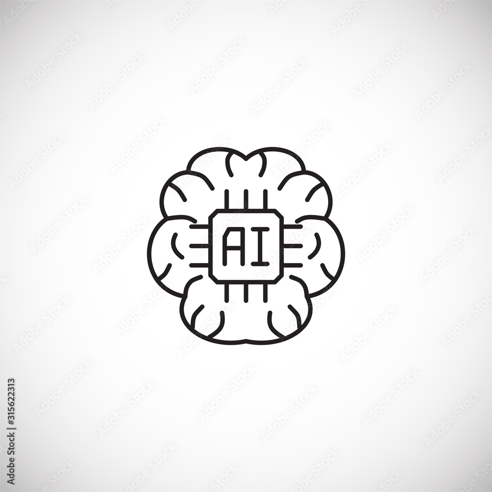 Poster ai related outline icon on background for graphic and web design. simple illustration. internet conc