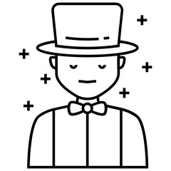 Magician avatar Profession Vector Icon design, Religious scholar concept