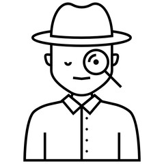 Spy Agent Services Avatar, Deteticve Profession Vector Icon Design