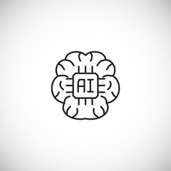 Ai related outline icon on background for graphic and web design. Simple illustration. Internet concept symbol for website button or mobile app