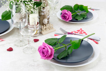 Serving, table decoration Valentine's Day or wedding.
