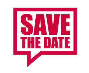 red vector banner save the date