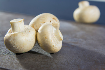 fresh forest rowing lie on a black cutting board