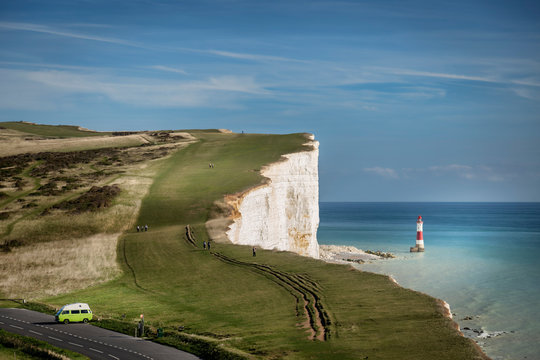 walkers at the Birling gap