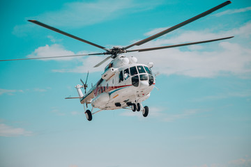 helicopter on lake Baikal