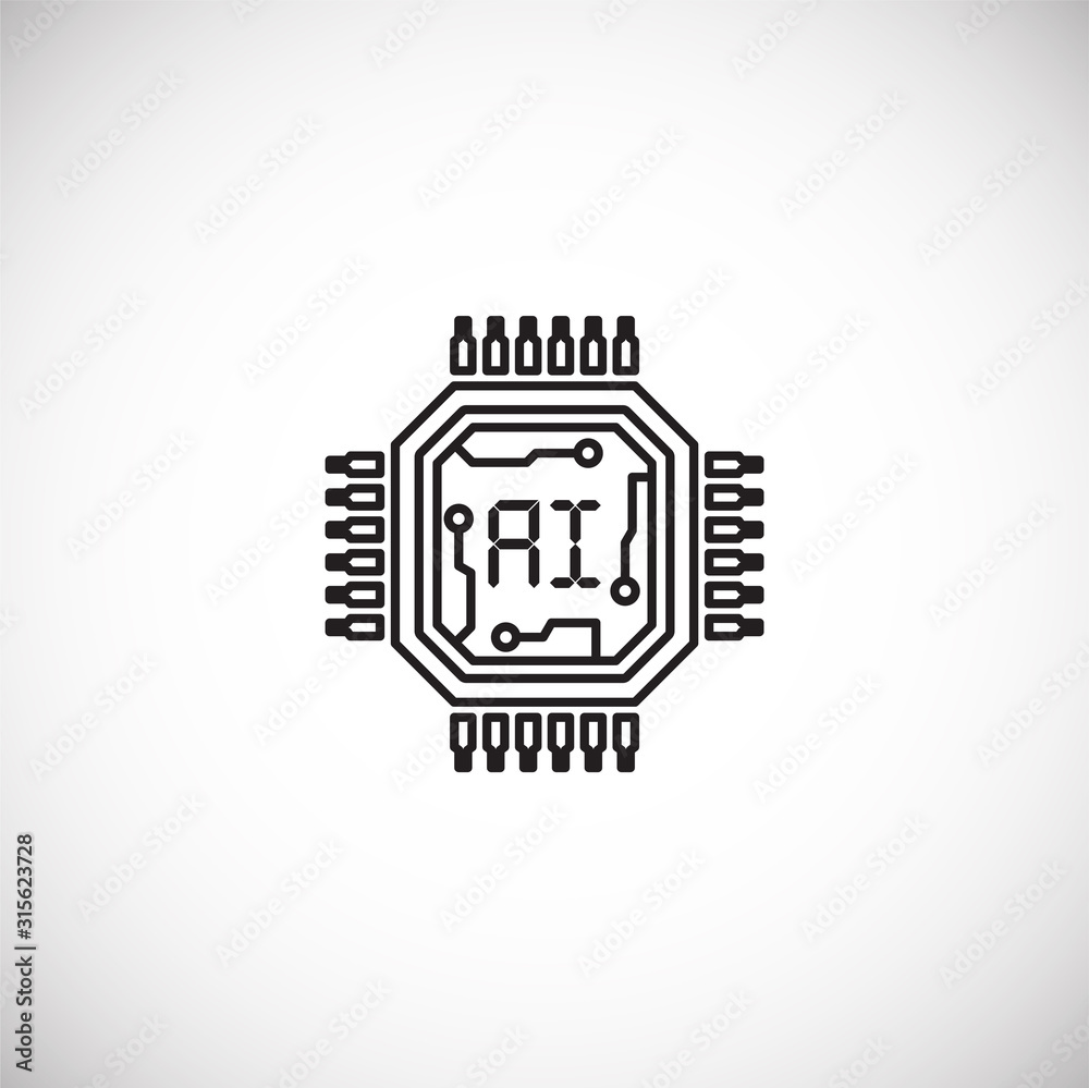 Poster ai related outline icon on background for graphic and web design. simple illustration. internet conc