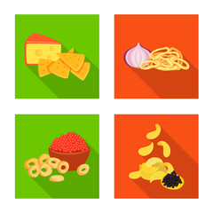 Vector illustration of taste and seasonin logo. Collection of taste and organic stock symbol for web.