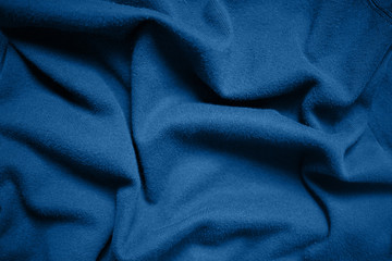 Fototapeta na wymiar Background texture pattern wrinkled Blue tone fabric.