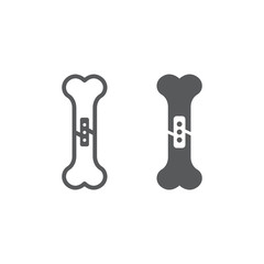 Orthopedic surgery line and glyph icon, medical and equipment, joint surgery sign, vector graphics, a linear pattern on a white background.