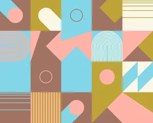 Cercles muraux Années 50 Conception de motifs vectoriels abstraits du milieu du siècle