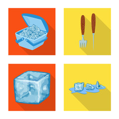 Vector design of texture and frozen icon. Set of texture and transparent stock vector illustration.