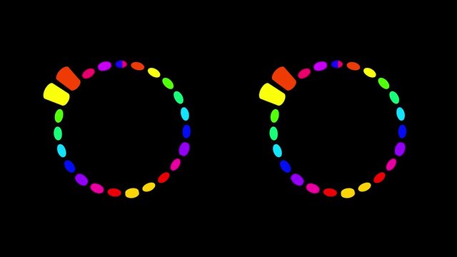 Colorful circular audio spectrum waveform. Animated graphic sound equalizer. Audio beat react color visualisation effect, sound waves.